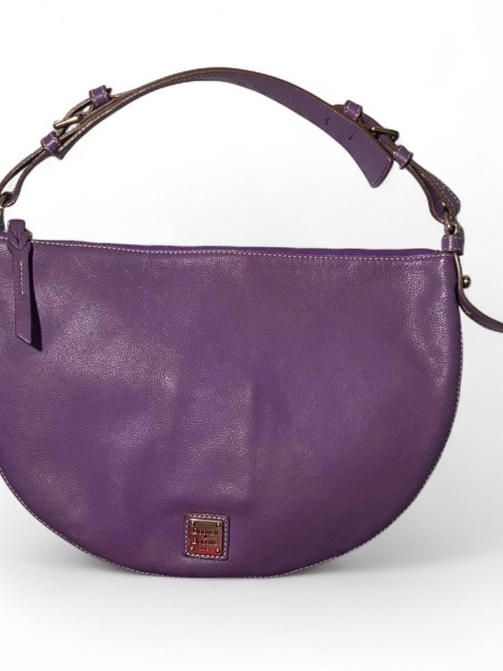 Dooney & Bourke Purple Leather Luna Shoulder Bag